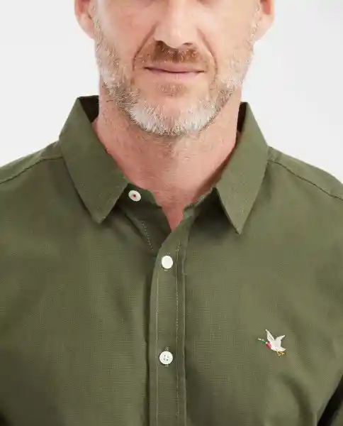 Camisa Oxford Manga Larga Verde Ciénaga Ultraoscuro M Chevignon