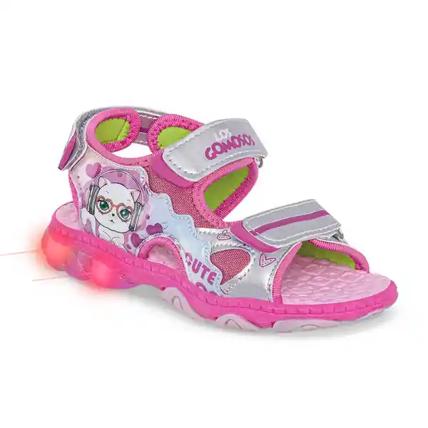 Los Gomosos Sandalias Neko Niña Fucsia Plata Talla 24