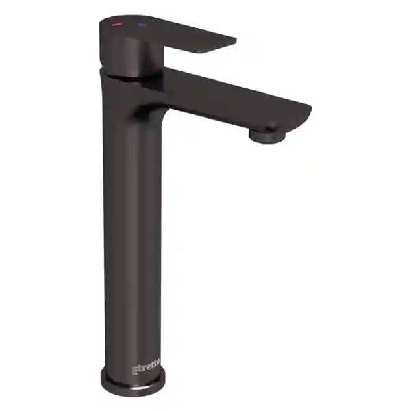 Stretto Grifería Monomando Lavamanos Alto Bruna Grafito Austral