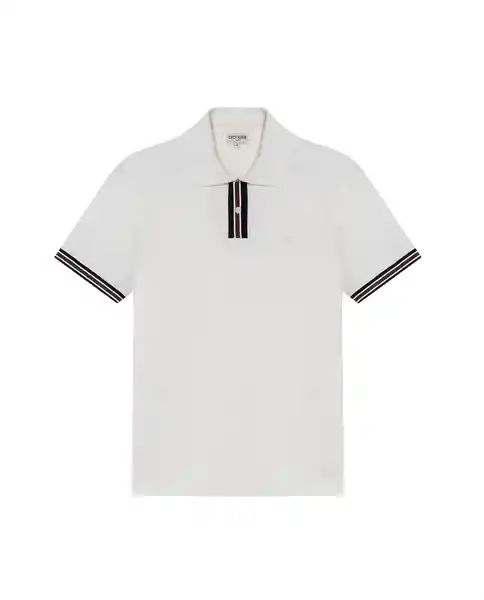 Camiseta Striped Placket Polo Crudo Pristino Claro T M Chevignon