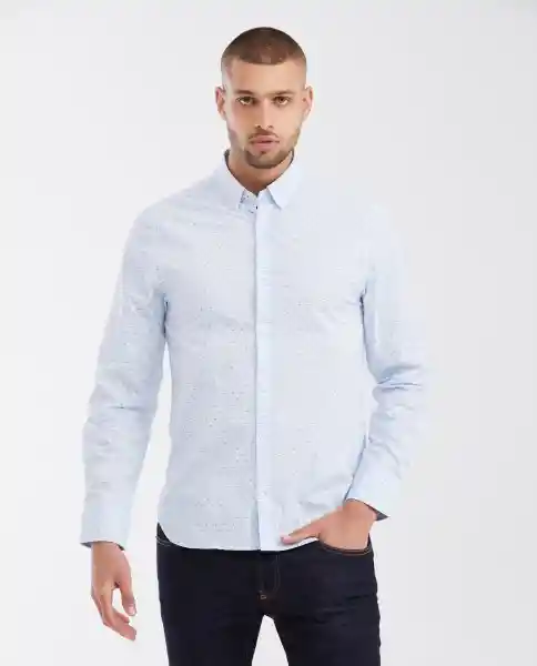 Camisa Premium Print Azul Ligero Claro Talla M Chevignon