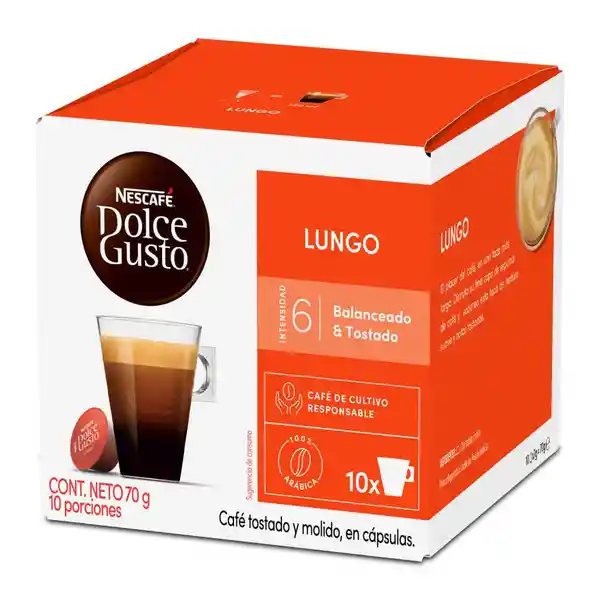 Cápsulas de Café NESCAFÉ DOLCE GUSTO Lungo 70 g
