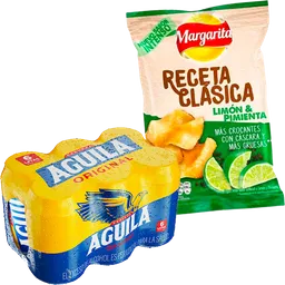 Cerveza Aguila Original + Margarita Papas Limón & Pimienta