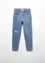 Jean Mom 6 Tejano Medio Talla 11 Niñas Mango