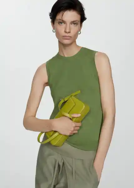 Top Gales Verde Talla L Mujer Mango