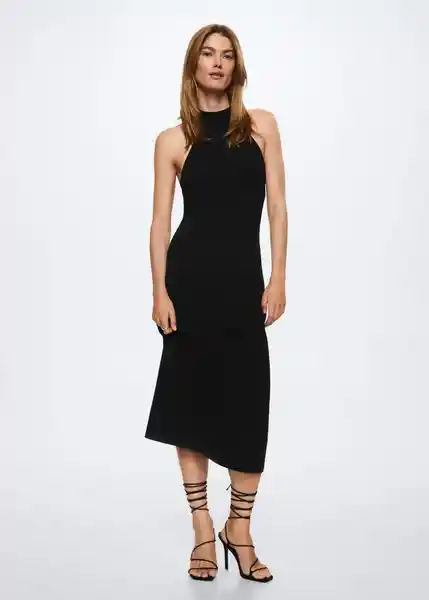 Vestido Riot Negro Talla M Mujer Mango