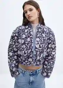 Chaqueta Flores Navy Talla L Mujer Mango