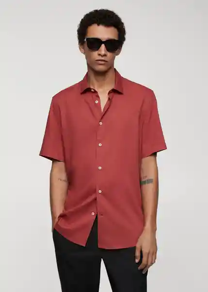 Camisa Fluid-H Rojo Talla S Hombre Mango