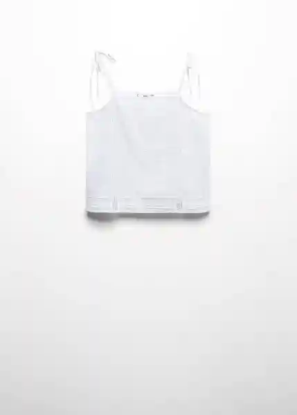 Top Lazo Blanco Talla M Mujer Mango