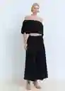Falda Kimolos Negro Talla XS Mujer Mango