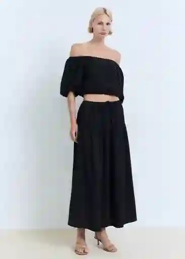 Falda Kimolos Negro Talla XS Mujer Mango