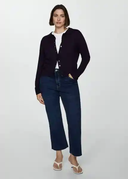 Cardigan Paco Navy Talla 28 Mujer Mango