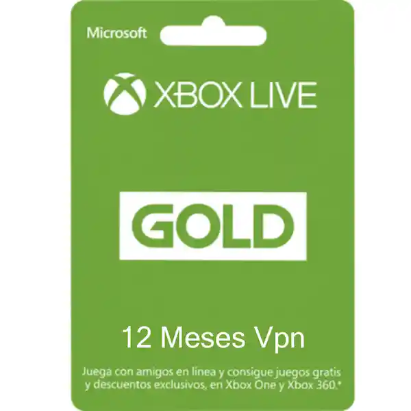 Xbox Tarjeta Live Gold Vpn 12 Meses