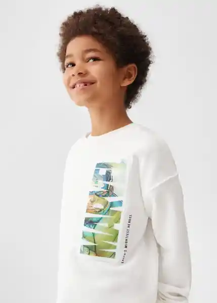 Buzo Sudadera Fusion Offwhite Talla 12 Niños Mango