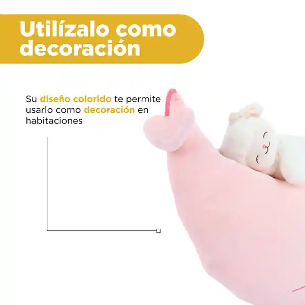 Peluche de Cordero Blanco Sobre Una Luna Lamb Baa Miniso