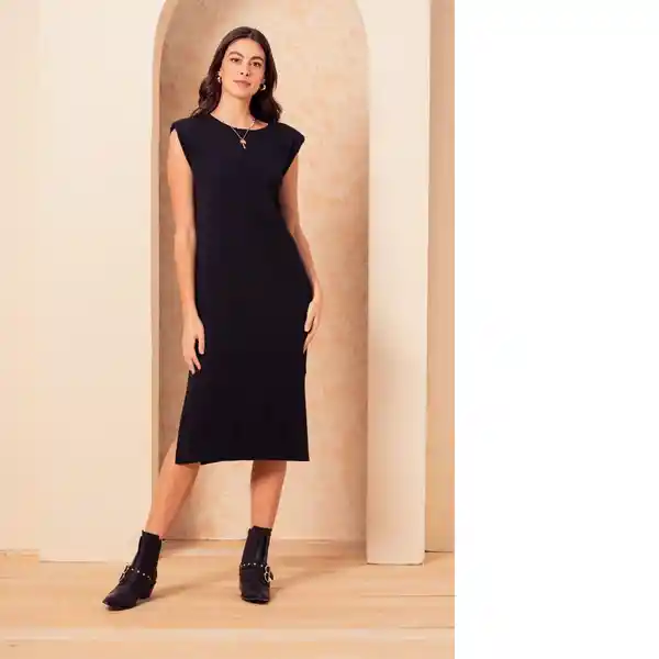 Vestido Largo Tejido Con Hombre Negro Talla L Arkitect