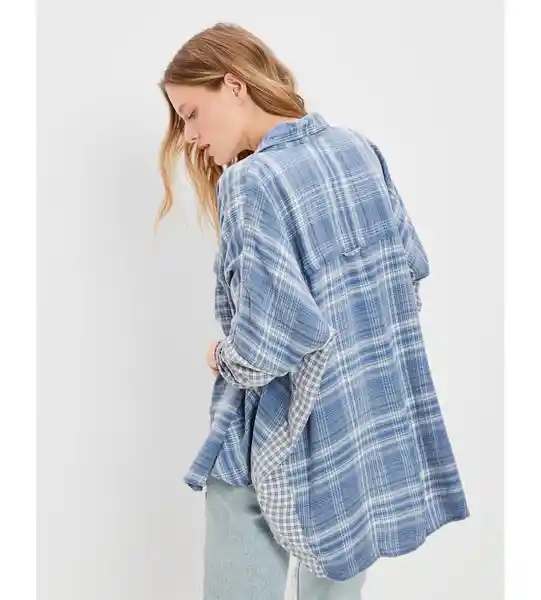 Camisa Mujer Azul Talla Large American Eagle