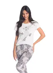 Camiseta Manga Corta Punto Con Estampado Crudo Talla XS Bronzini