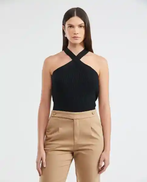 Top Party Negro Sombrío Ultraoscuro Talla M Mujer Chevignon