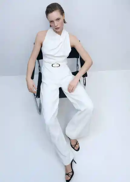 Enterizo Mono Padam Crudo Talla M Mujer Mango