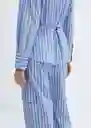 Camisa Seoul Celeste Talla M Mujer Mango