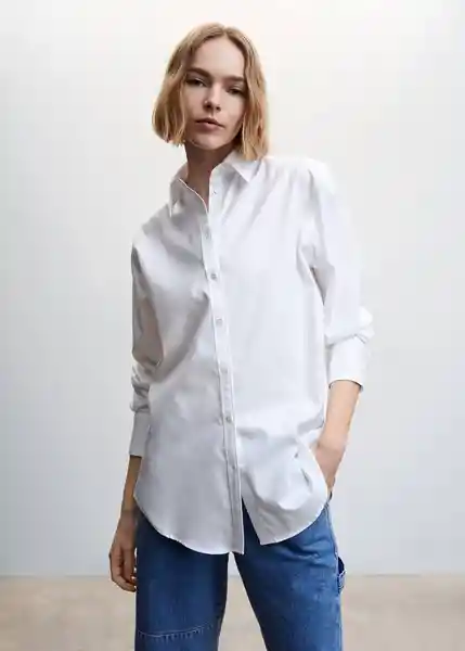 Camisa Justi Blanco Talla L Mujer Mango