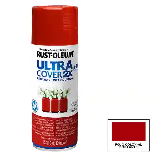 Rust-Oleum Pintura Ultra Cover 2X Rojo Colonial Brillante