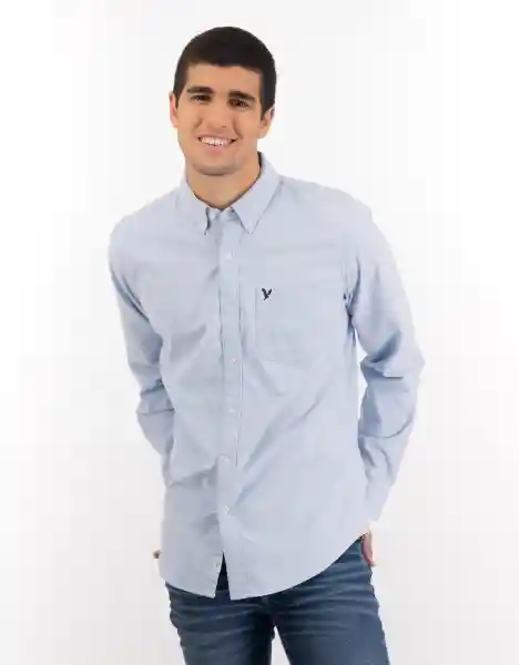 Camisa Azul Talla Medium Hombre American Eagle