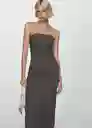 Vestido Paper2 Tejano Gris Oscuro Talla XS Mujer Mango