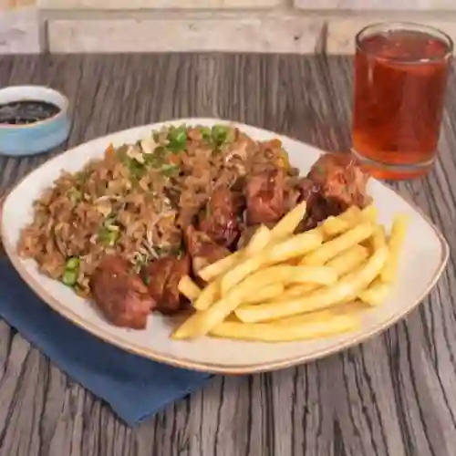 Combo Costillas Bbq+arroz+bebida400ml