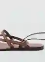 Sandalias Tiza Cuero Talla 42 Mujer Mango