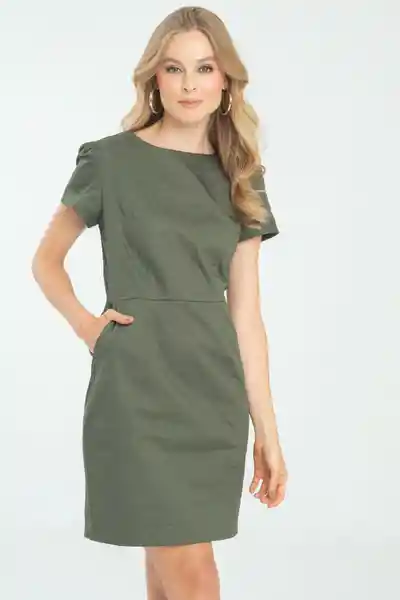 Vestido New Melon Color Verde Militar Talla S Ragged