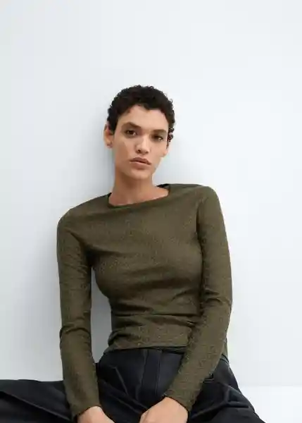 Camiseta Casiopea Khaki Talla L Mujer Mango