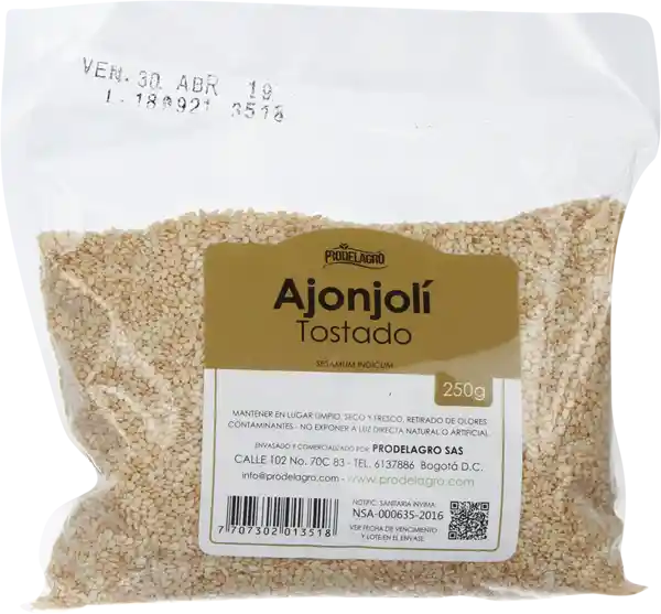 Prodelagro Ajonjoli Tostado 