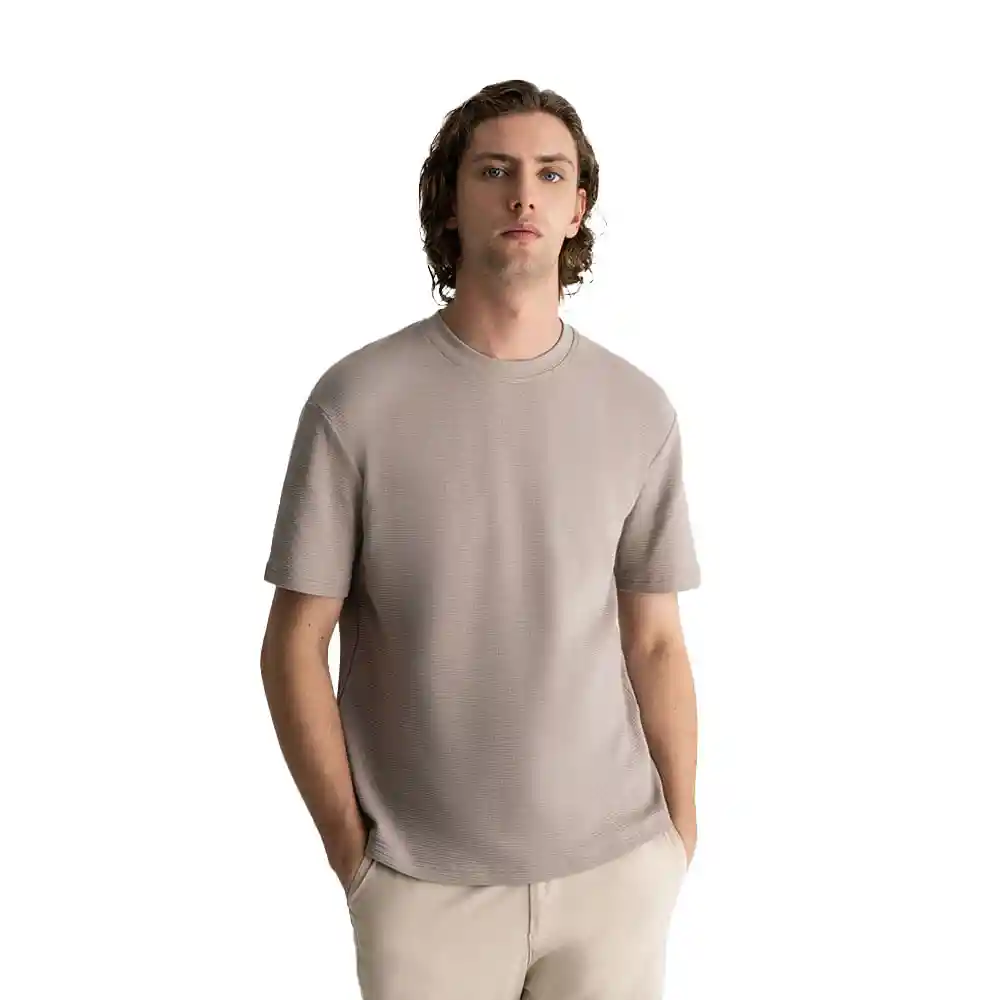 Camiseta Manga Corta en Algodón Masculino Jaged Punto Blanco