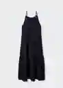 Vestido Bambula Negro Talla M Mujer Mango