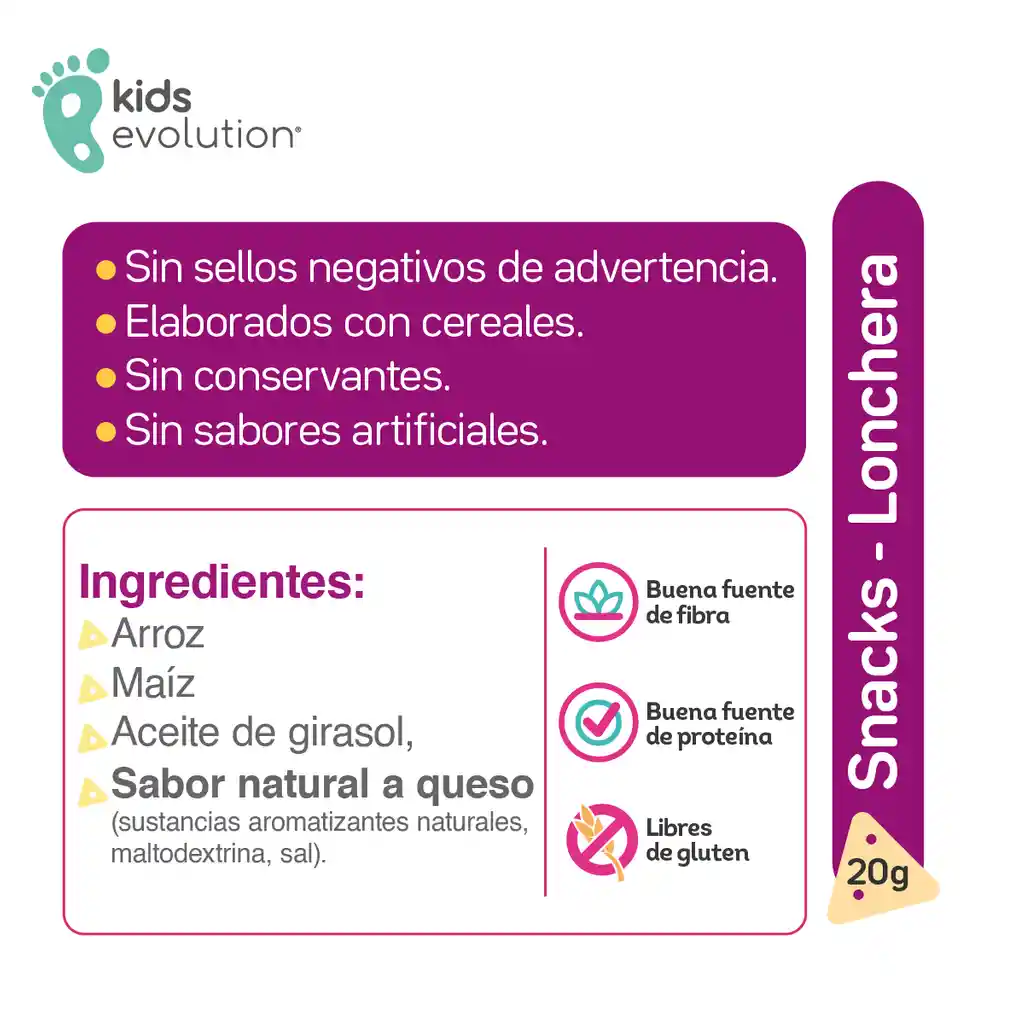 Kids Evolution Triangulitos de Cereales sabor Queso 