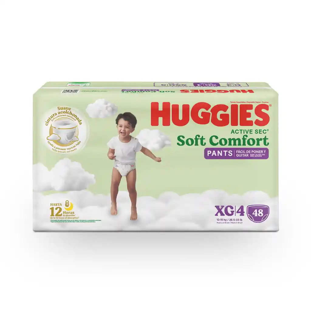 Panal Huggies Active Sec Pants Talla Xg/4
