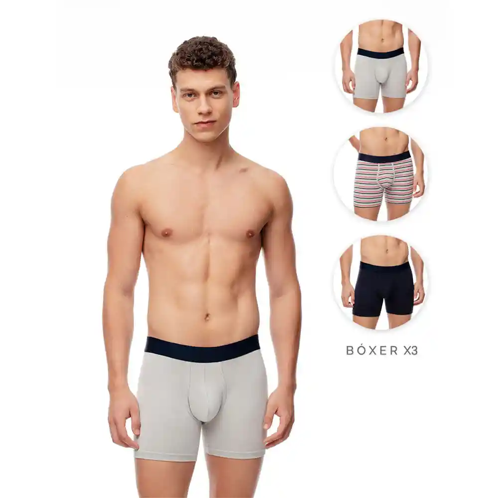 Trio Boxer en Jersey Algodón Masculino Trio Morrison Gef Talla S