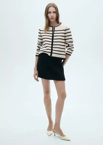 Chaqueta Cazadora Tricot Manuela Crudo Talla L Mujer Mango