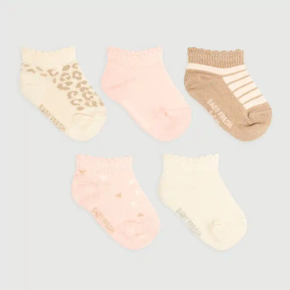 Media Tobillera Elaborada Con Algodón Bebita Briseida X6 Baby Fresh Talla 5t-6t