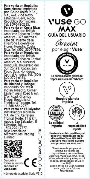 Vapeador Vuse GO Max Grape Ice