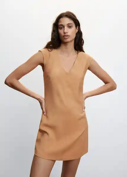 Vestido Ticket-H Caramelo Talla XL Mujer Mango