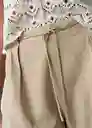 Short Anni Mujer Beige Polvillo Medio Talla S 452G388 Naf Naf