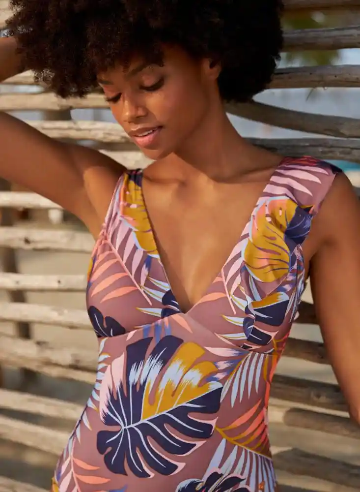 Vestido de Baño Entero Xl-mauve