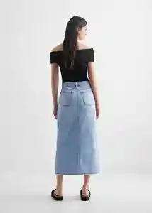 Falda Midi Skirt Tejano Claro Talla 18 Teen Niñas Mango