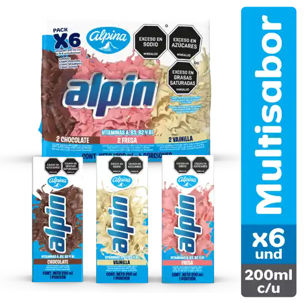 Alpin Multisabor Caja 200 mL x 6 Und