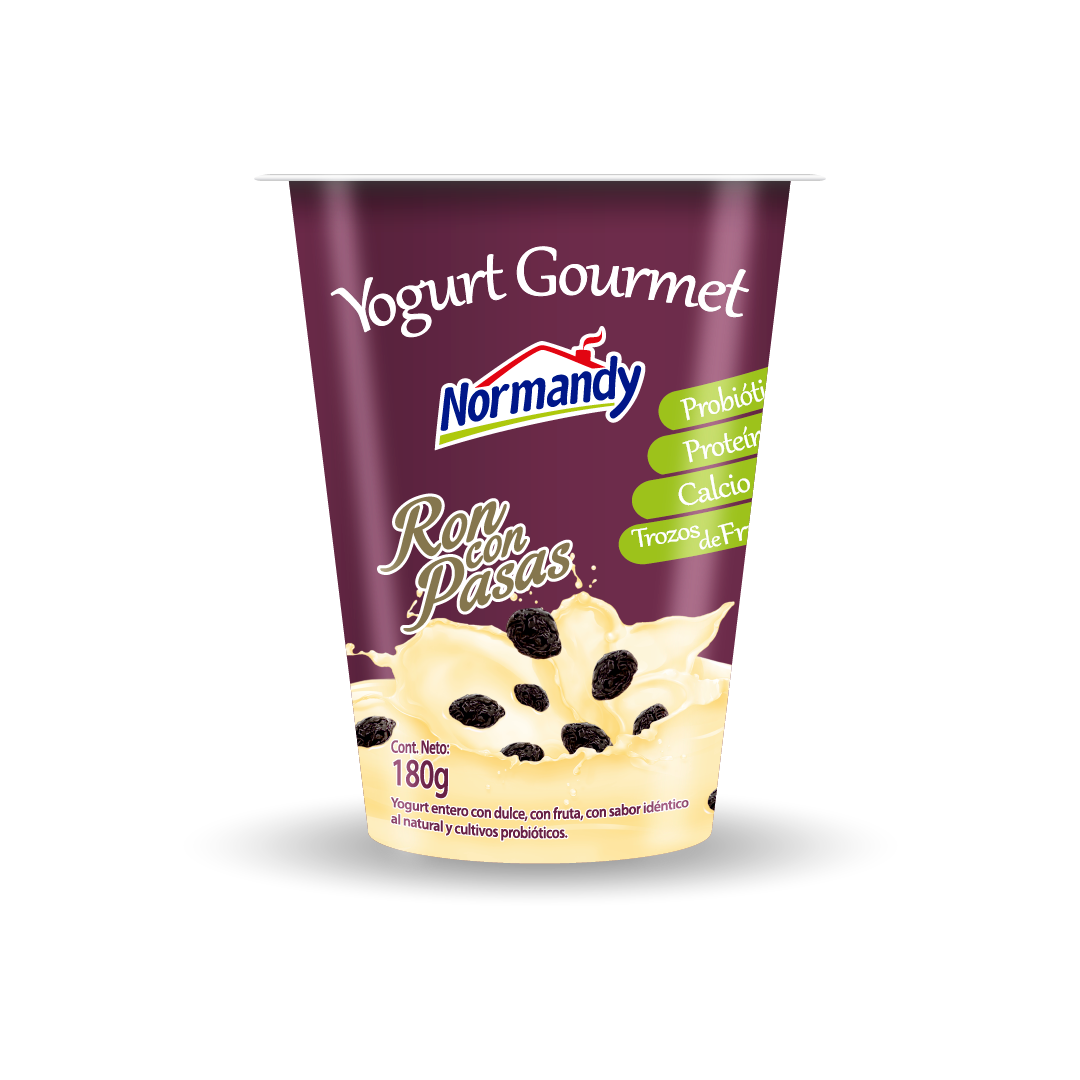 Normandy Yogurt Gourmet Sabor Ron con Pasas 180 g