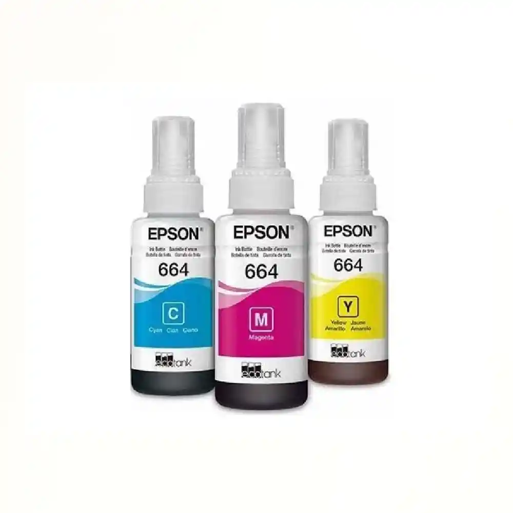 Kit Botella de Tinta Epson T664 Cian-magenta-amarillo