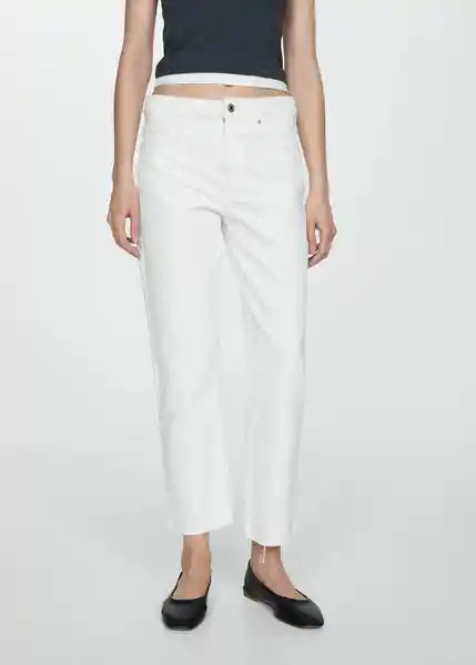 Jean Blanca Blanco Talla 42 Mujer Mango